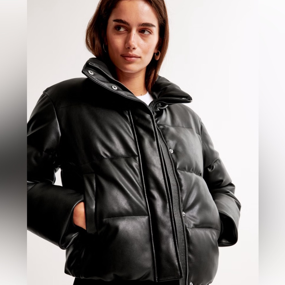 *NWT* A&F Vegan Leather Puffer Jacket